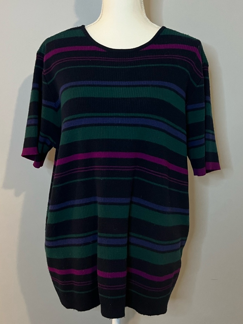Jones New York Vintage Merino Wool Short Sleeve Sweater Womens Plus Size 1X